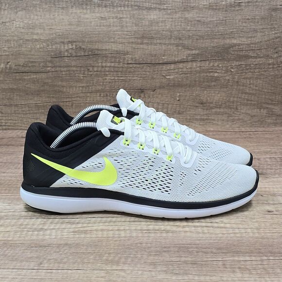 Nike Flex 2016 Run Men's Size 11 White Black Running Shoes (830369-101) - Picture 1 of 9